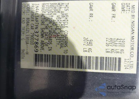 2015 Nissan Altima 2.5 S from USA, damaged, VIN 1N4AL3AP7FN377869